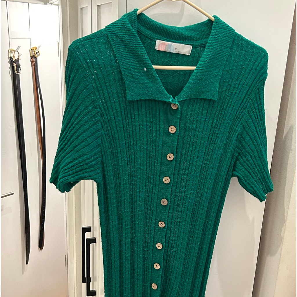Free People Green Beach Terry Material Dress